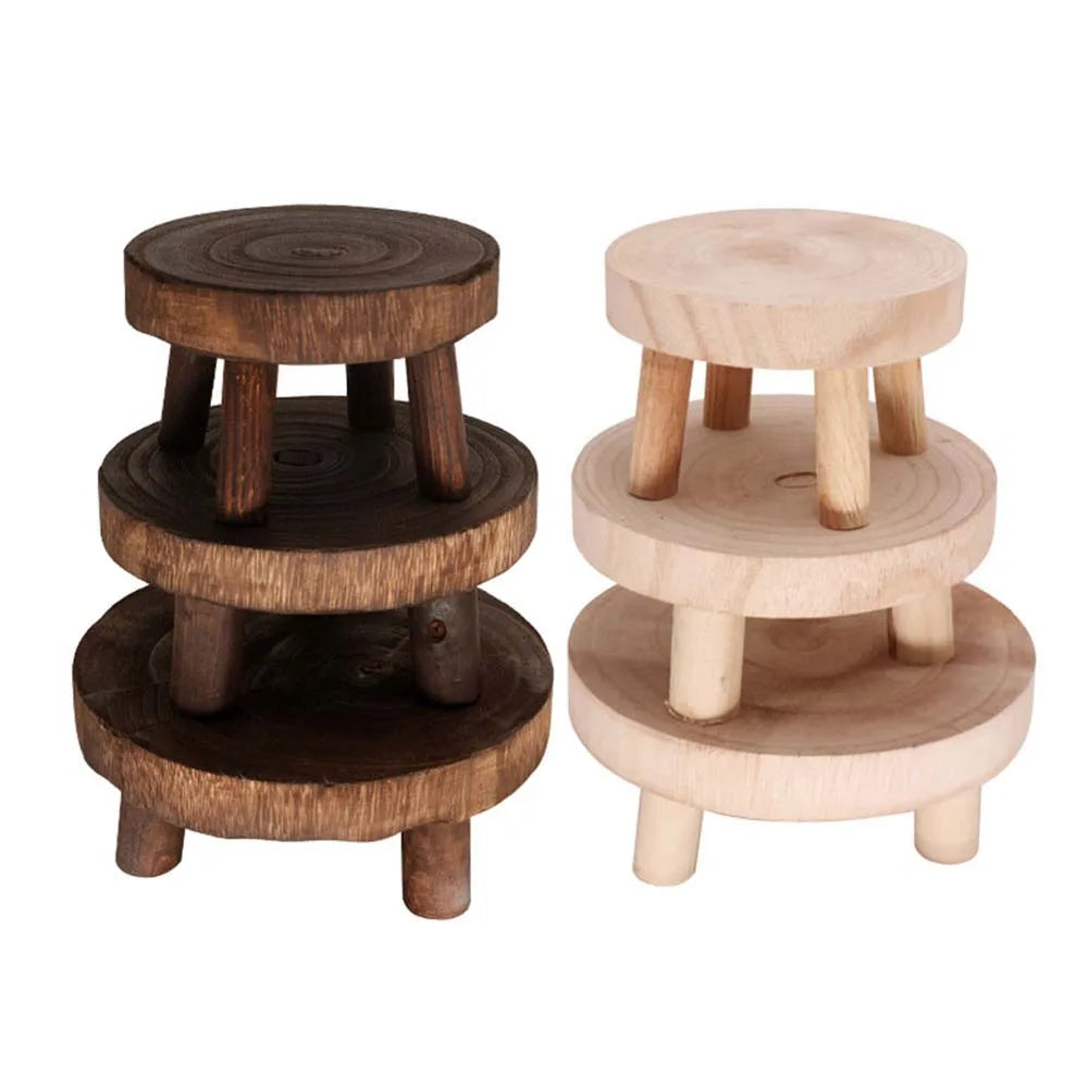 HANDMADE WOOD PLANTS RISER  Durable Plant Stand Shelf Creative Wooden Stool High Quality Succulent Pot Holder For Living Room