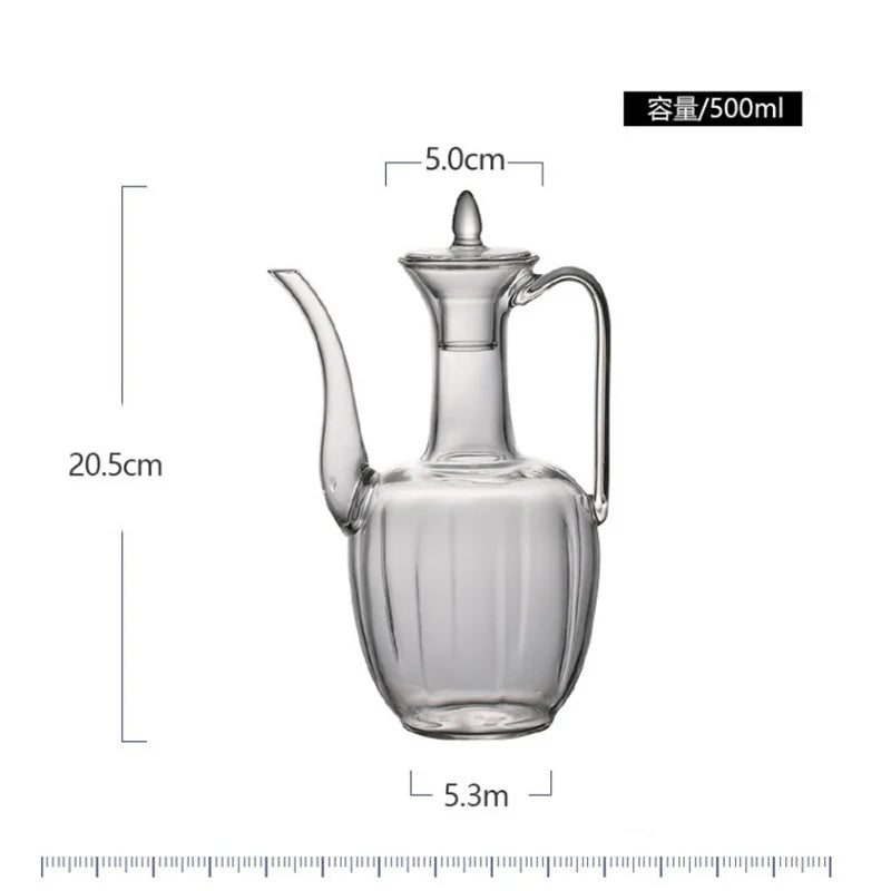 HANDMADE 500ml High Borosilicate Glass Teapot Heat Resistance Tea Brewing Glass Tea Pot Traditional Kung Fu Tea Set