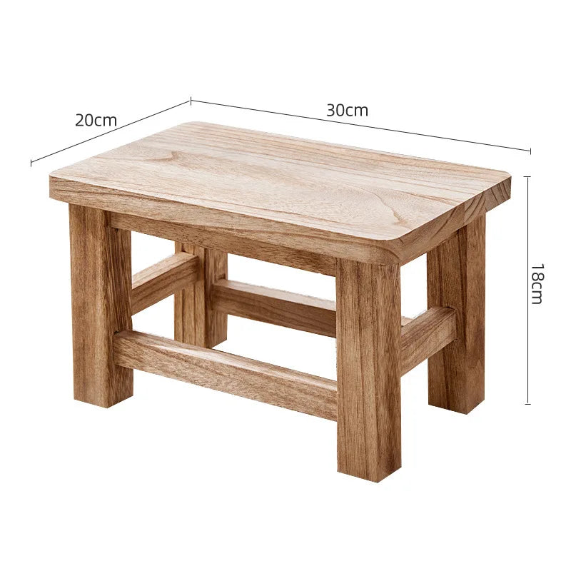 HANDMADE Solid Wood Stool Adult Shoe Changing Stool For Daily Household Kitchen Bathroom Living Room Garden Wooden Step Stool Supplies