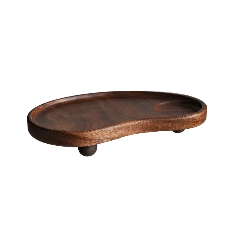 handmade organization acacia wood tray Geometric Design Sense Wooden Tray Round Aromatherapy Key Storage Tray Creative Dessert Tray Photo Props Decorative Plate