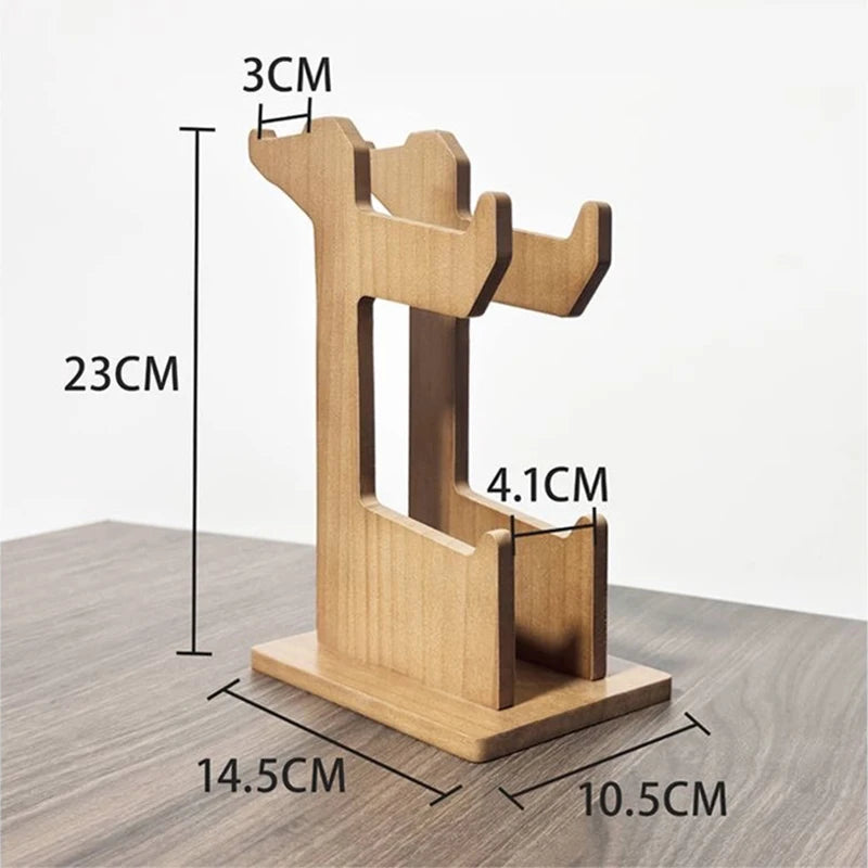 HANDMADE Solid Wood Headphone Stand Controller Holder Gaming Accessories Desktop Display Rack for SteelSerie
