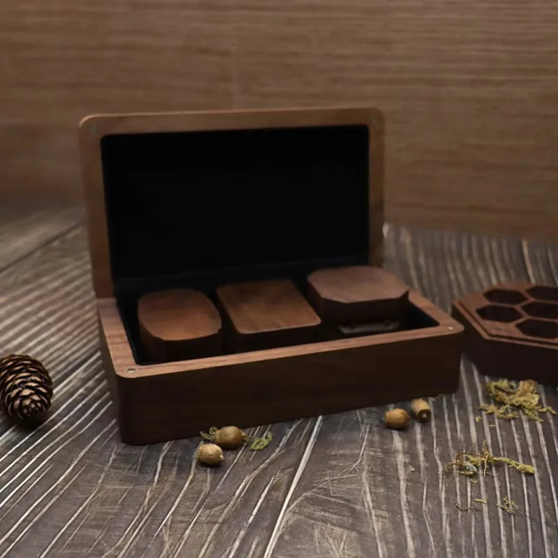HANDMADE Jewelry Storage Box Black Walnut Organizer Tray Velvet-Lined Case Durable Jewelry Box for Entryway or Dresser Storage