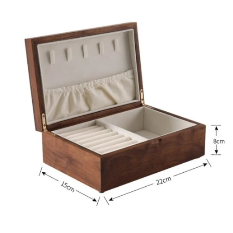 HANDMADE BLACK AMERICAN Walnut Wood Jewelry Box Wedding Luxury Trinket Storage Boxes Necklace Earrings Bracelet Display Case Jewelry Organizer Supplies