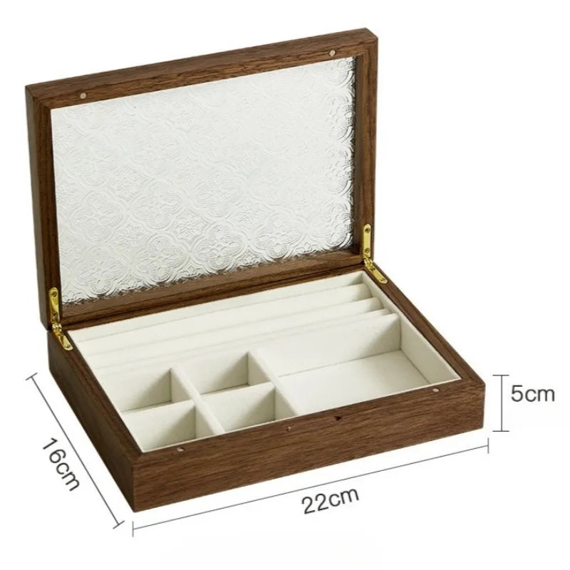 HANDMADE Solid Wood Jewelry Organizer Case Travel Ring Earrings Storage Box Lady Wholesale Jewellery Cases Pendant Bracelet Display Boxes