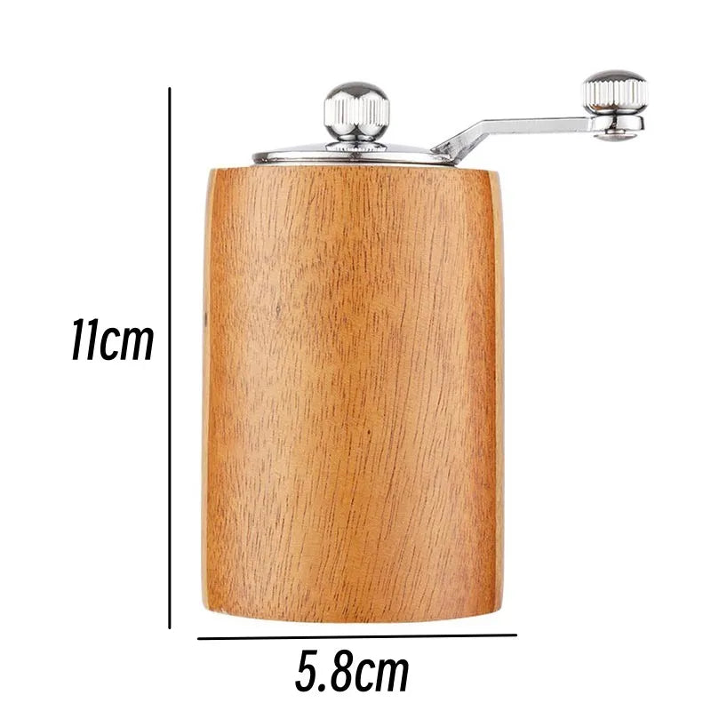 HANDMADE ACACIA WOOD Hand-crank Pepper Grinder,Ceramic Core,Vase/Wine Jar/Sphere Style Spice Pepper Mill,Multi-purpose Salt Shakers,Wooden,BBQ Mill