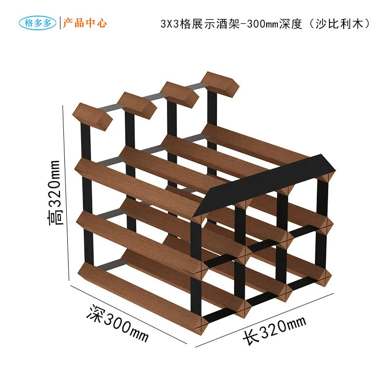 HANDMADE Wooden Wine Rack Display, Creative Slanted Bottle Holder for 6-8 Wines, Solid Wood Storage Stand for Home Bar, Dining Room Decor