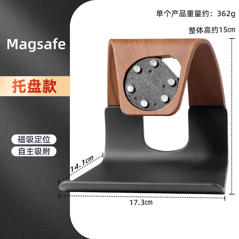 WOODEN HANDMADE Msgsafe HOLDER  Mobile Phone Stand Custom Design Wooden Magnetic Charger Bracket Desktop Creative Lazy Wireless Charging Phone Holder