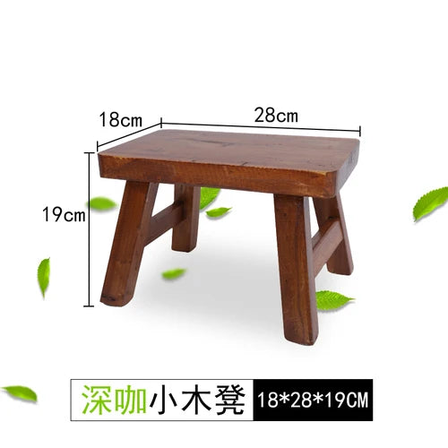 HADNMADE Solid Wood Foot Stool, Minimalist Chair Bench, Modern Squatty Potty Stool, Classical Chinese Small Stool