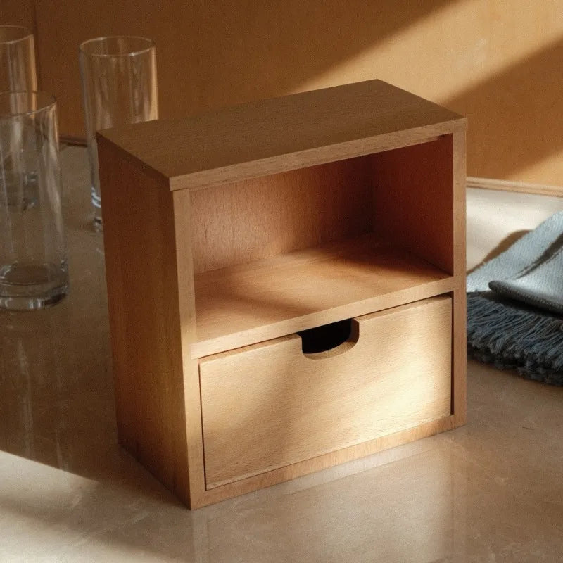 HANDMADE Wood Storage Box Makeup Organizer Boxes Luxury Bathroom Organization Case Multifunctional Accessory Organizing Cases with Drawer