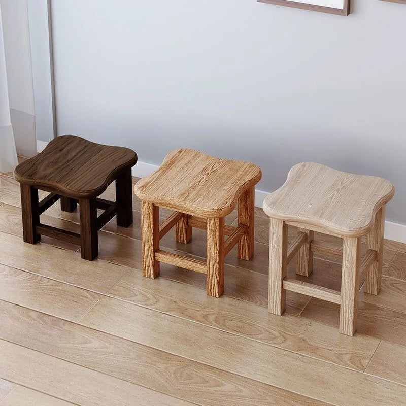 PINE HANDMADE WOOD Modern Simplicity Household Solid Wood Stool Living Room Square Small Footrest Tea Table Low Stools Muebles Wooden Stools