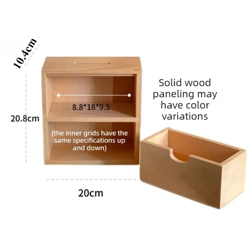 HANDMADE Wood Storage Box Makeup Organizer Boxes Luxury Bathroom Organization Case Multifunctional Accessory Organizing Cases with Drawer