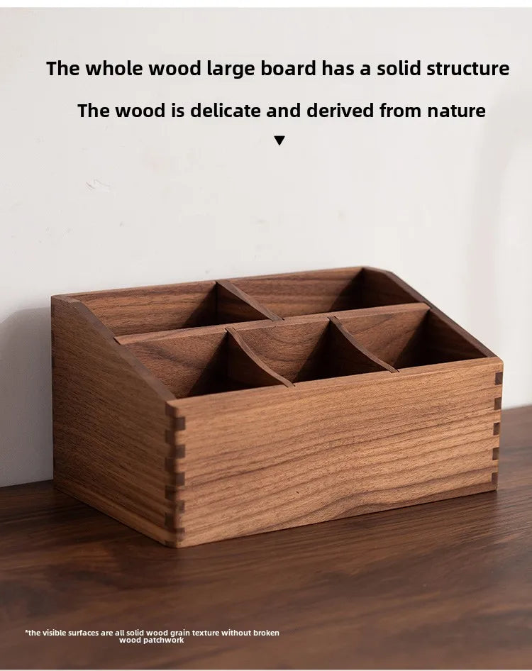 HANDMADE Black Walnut Wood tissues box Multifunctional paper extraction box Grid division Organizer box desktop Storage Sundries strong