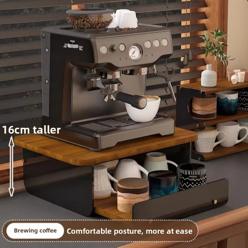 HANDMADE Coffee Machine Riser Stand, Elevated Countertop Shelf for Kitchen, Under Cabinet Storage Organizer for Espresso Maker Mug