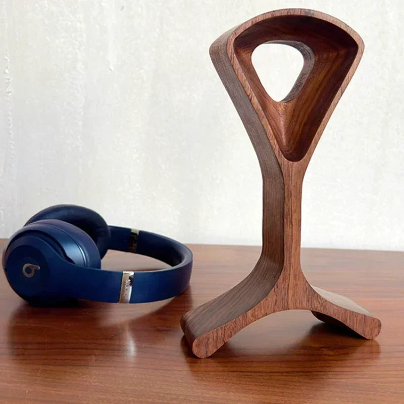handmade Walnut Earphone Rack Custom Hanging Stand black Personalizae Display Stand Creative  Wooden Earphone Display Stand Storage Rack