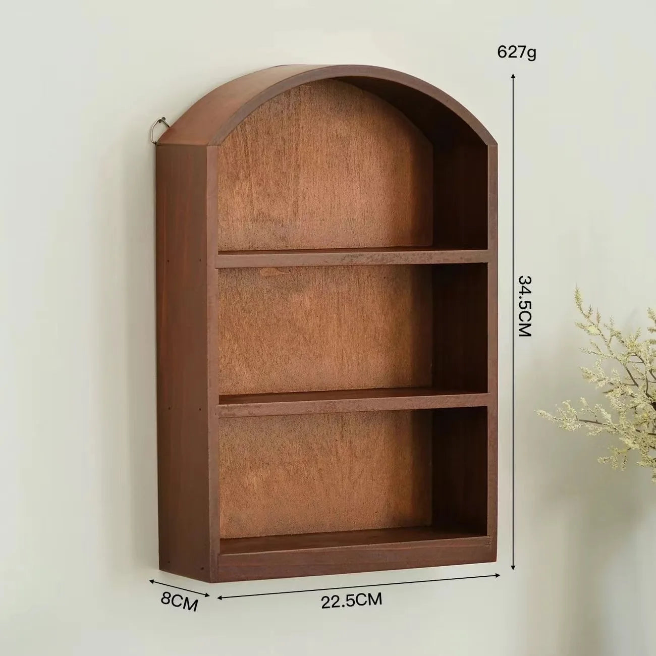 handmade Wall-mounted Wood Storage Cabinet Retro Desktop Storage Holder Rack Dustproof Sundries Cosmetic Storage Box Doll Toy Showcase