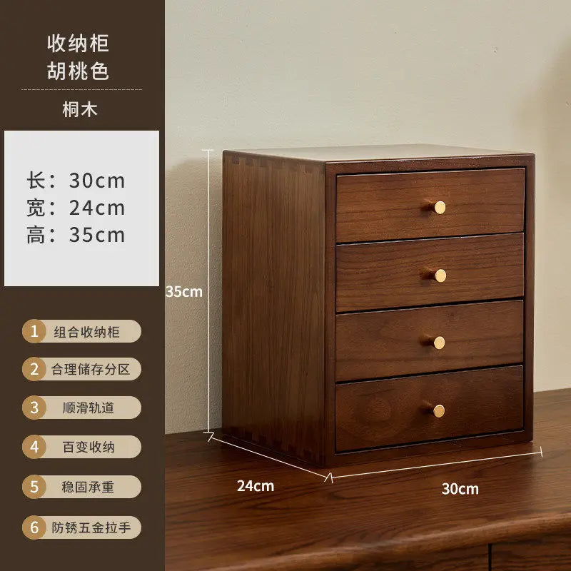 HANDMADE Minimalist Solid Wood Storage Box Drawer Organizer Cosmetics Desk Sundries Holder Dustproof Vanity Container