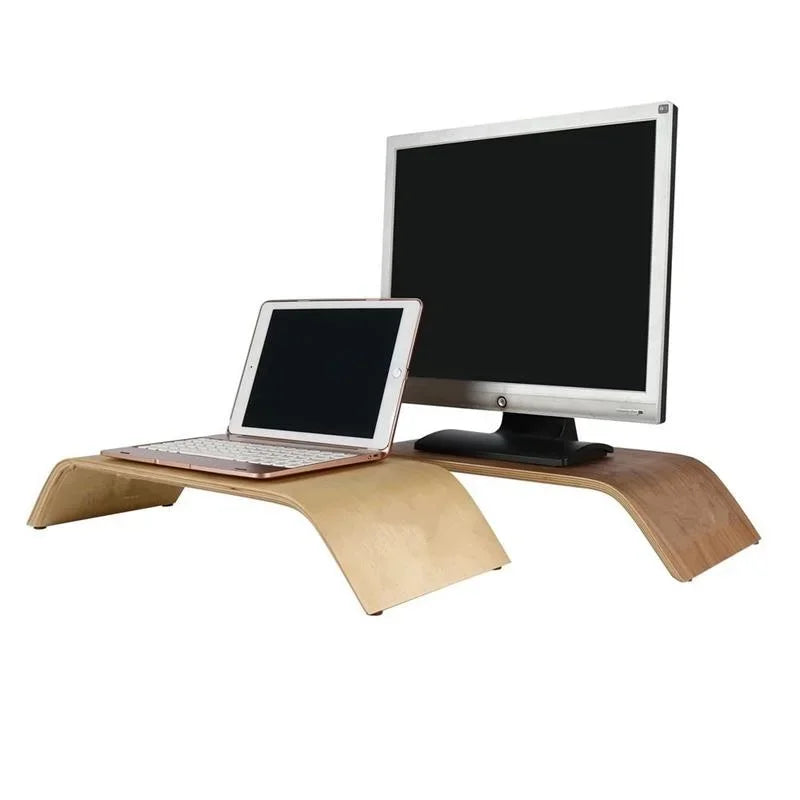 handmade Walnut Desktop Computer Stand Vertical Monitor Display Shelf Height Adjustable Computer Base Desktop Storage Frame for Office