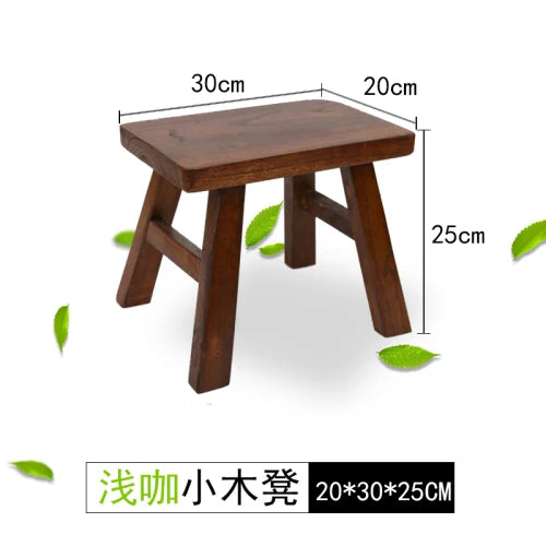 HADNMADE Solid Wood Foot Stool, Minimalist Chair Bench, Modern Squatty Potty Stool, Classical Chinese Small Stool
