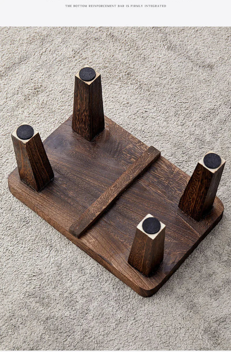HANDMADE Household Living Room Stool Japanese Style Small Stools Adult Shoe Changing Stool Modern Minimalism Wooden Ottoman 가구