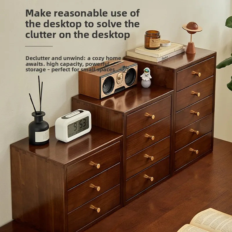 HANDMADE Minimalist Solid Wood Storage Box Drawer Organizer Cosmetics Desk Sundries Holder Dustproof Vanity Container