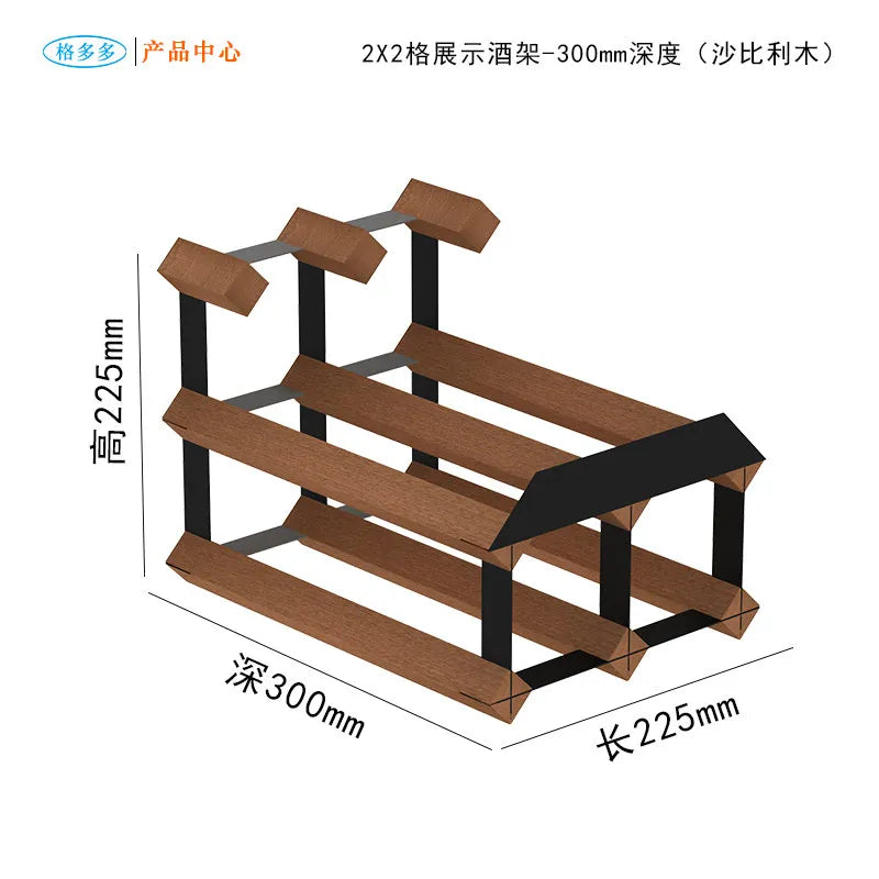 HANDMADE Wooden Wine Rack Display, Creative Slanted Bottle Holder for 6-8 Wines, Solid Wood Storage Stand for Home Bar, Dining Room Decor