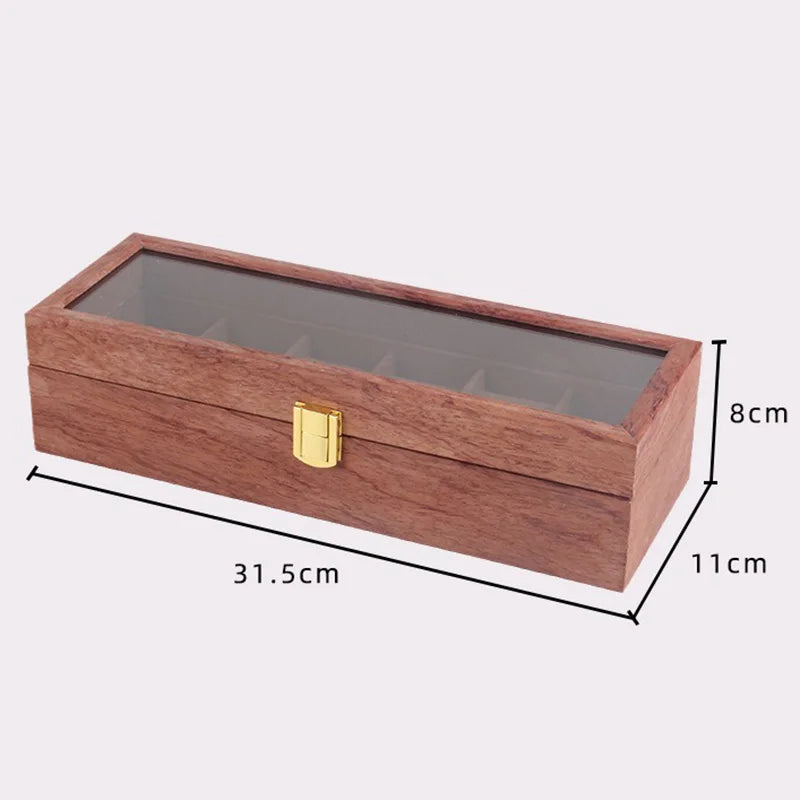 HANDMADE Walnut Wood Jewelry Box Luxury Retro Watch Storage Boxes Mirror Necklace Bracelet Display Case Jewellery Organizer Packaging