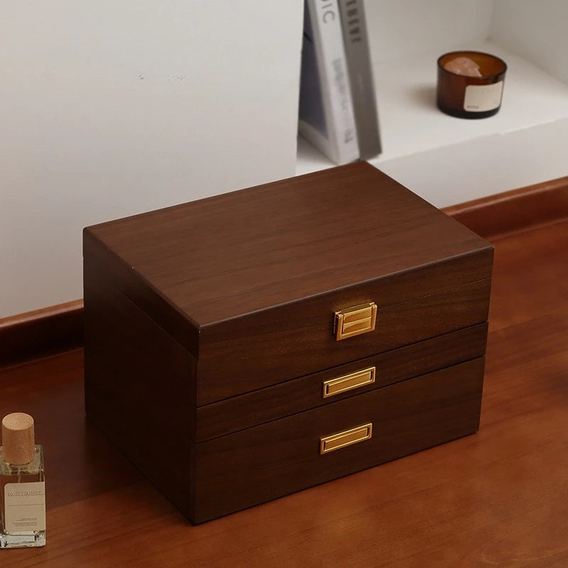 HANDMADE Wooden Jewelry Box Large Luxury Storage Boxes Earring Ring Bracelet Necklace Display Case Woman Jewellery BOX STORAGE Organizer