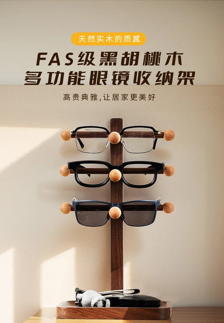 handmade High End Walnut Spectacle Rack Desktop MultiFunctional  Storage Tray MultiLayer Display Shelf Foyer Solid Wood Organize Box