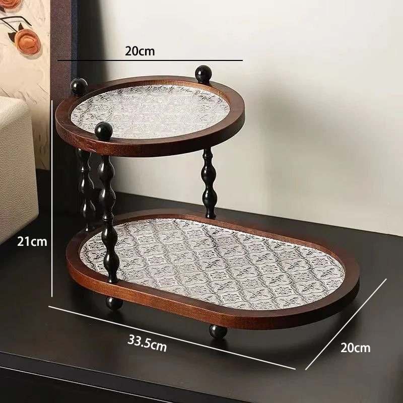 Premium Solid Wood 2-Tier Home Storage Shelf – Modern Double-Layer Display Rack & Countertop Organizer