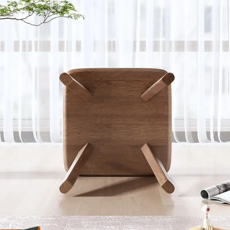HANDMADE Stool bench solid wood simple home children's home shoes door living room can sit low stool creative square stool four feet