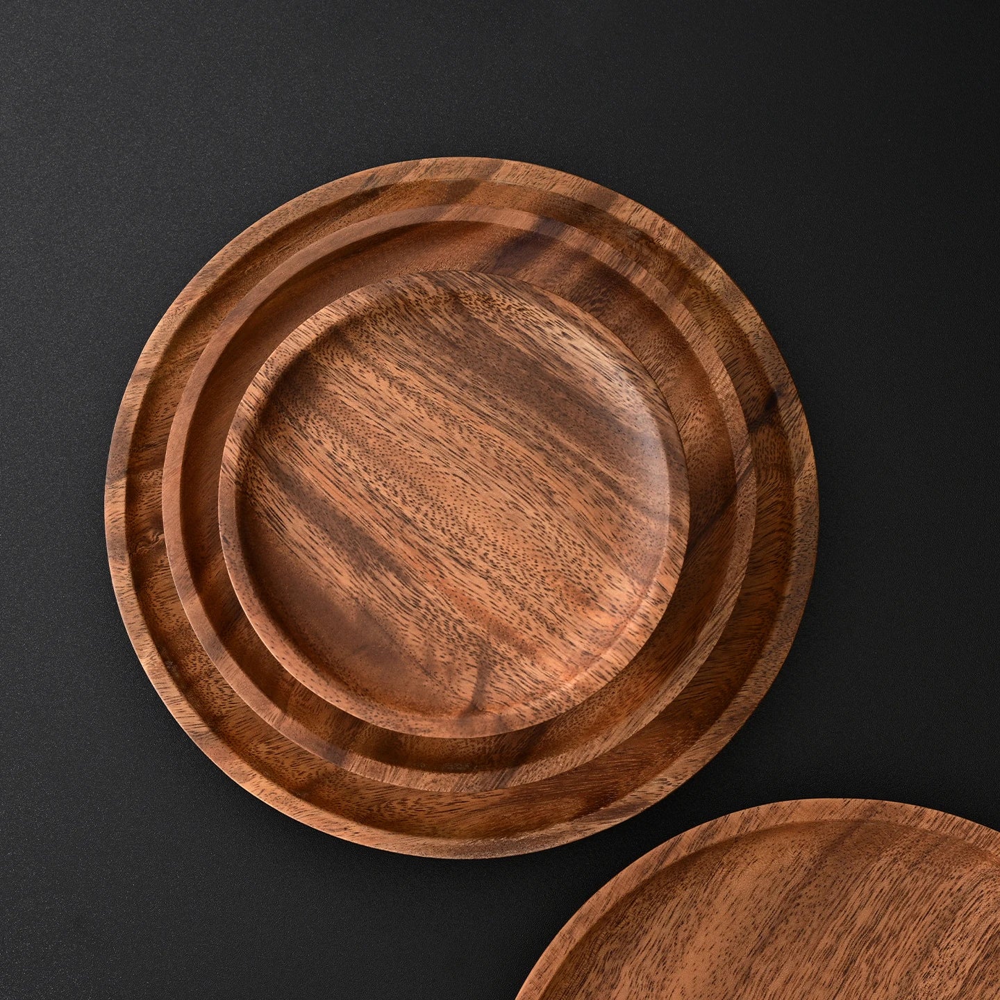 hadnmade entrance Solid Wood Key Perfume Tray, Vintage Style Cosmetics and Jewelry Tray, Wooden Round Incense Tabletop Storage Tray, Walnut Fruit Tray