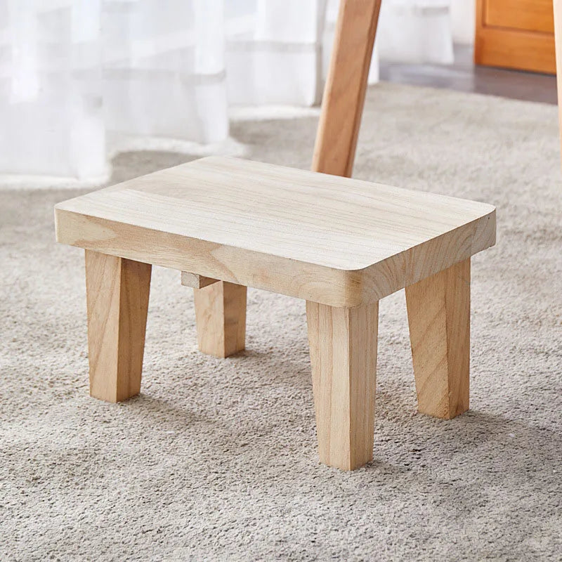 HANDMADE Household Living Room Stool Japanese Style Small Stools Adult Shoe Changing Stool Modern Minimalism Wooden Ottoman 가구