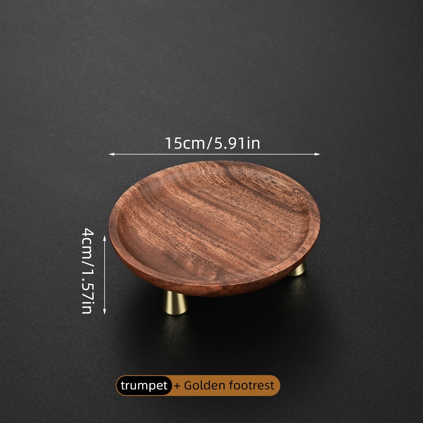 hadnmade entrance Solid Wood Key Perfume Tray, Vintage Style Cosmetics and Jewelry Tray, Wooden Round Incense Tabletop Storage Tray, Walnut Fruit Tray