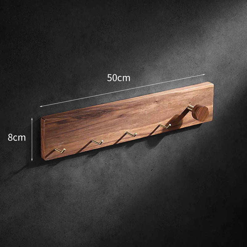 HANDMADE Solid wood Bathroom Hanging Coat Hook Wall Mounted Storage Rack Towel Rack Bedroom Coat Hat Hook Bathroom Shelving