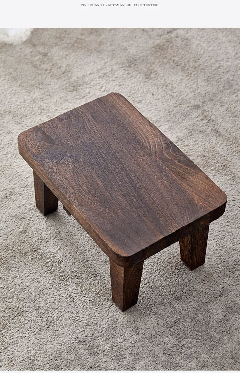 HANDMADE Household Living Room Stool Japanese Style Small Stools Adult Shoe Changing Stool Modern Minimalism Wooden Ottoman 가구