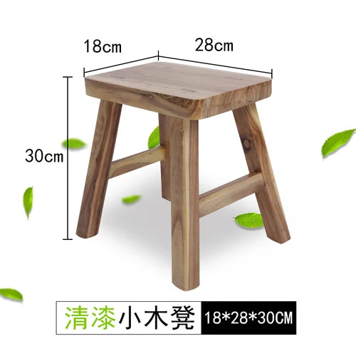 HADNMADE Solid Wood Foot Stool, Minimalist Chair Bench, Modern Squatty Potty Stool, Classical Chinese Small Stool