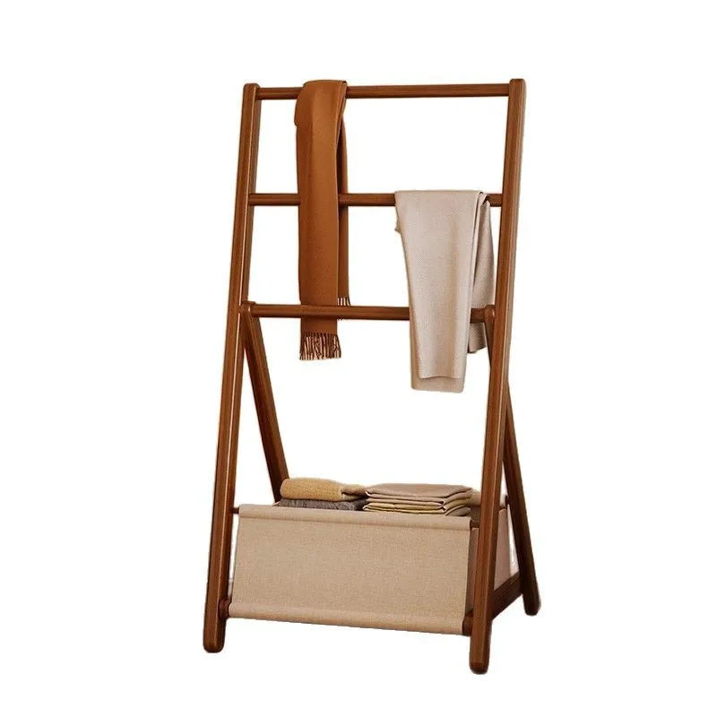 HANDMADE Bedroom Coat Racks Bamboo Storage Clothing Rack Simple Entrance Hall Wooden Storage Coat Shelf Foldable Clothes Drying Shelf