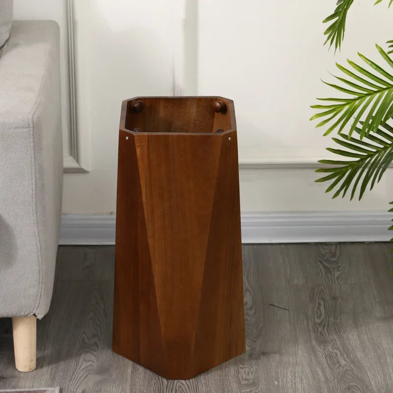 HADNMADE WLANUT UMBRELLA STORAGE CUBE Solid Wood Umbrella Stand Geometric Storage Shelf Simple Entryway Organizer Office Umbrella Holder for Hallway Home Use