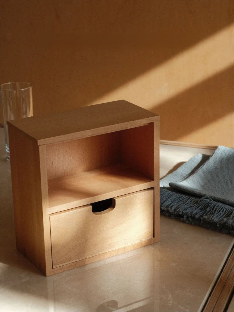 HANDMADE Wood Storage Box Makeup Organizer Boxes Luxury Bathroom Organization Case Multifunctional Accessory Organizing Cases with Drawer