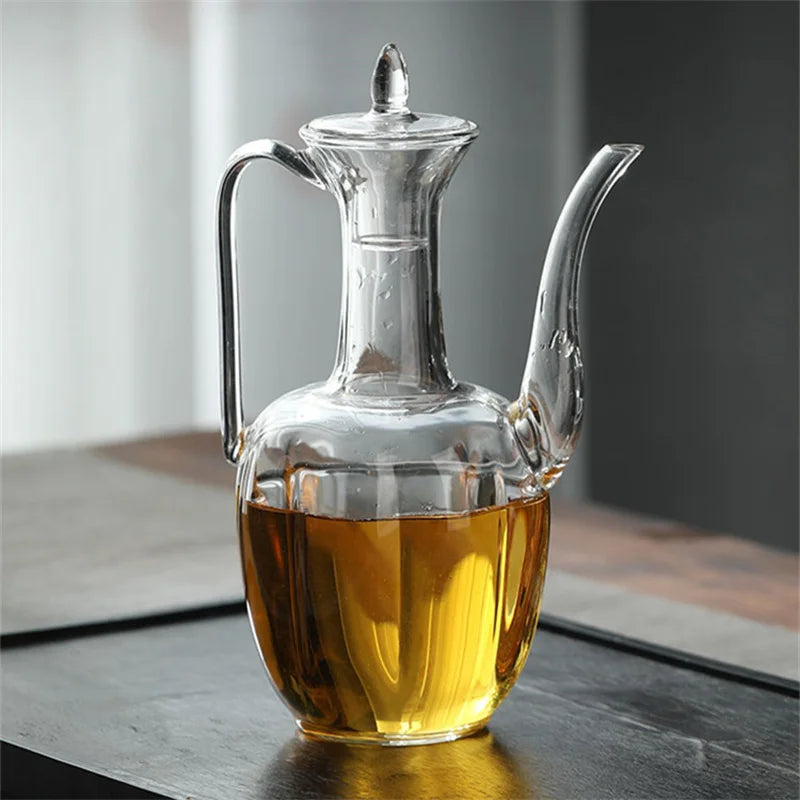HANDMADE 500ml High Borosilicate Glass Teapot Heat Resistance Tea Brewing Glass Tea Pot Traditional Kung Fu Tea Set