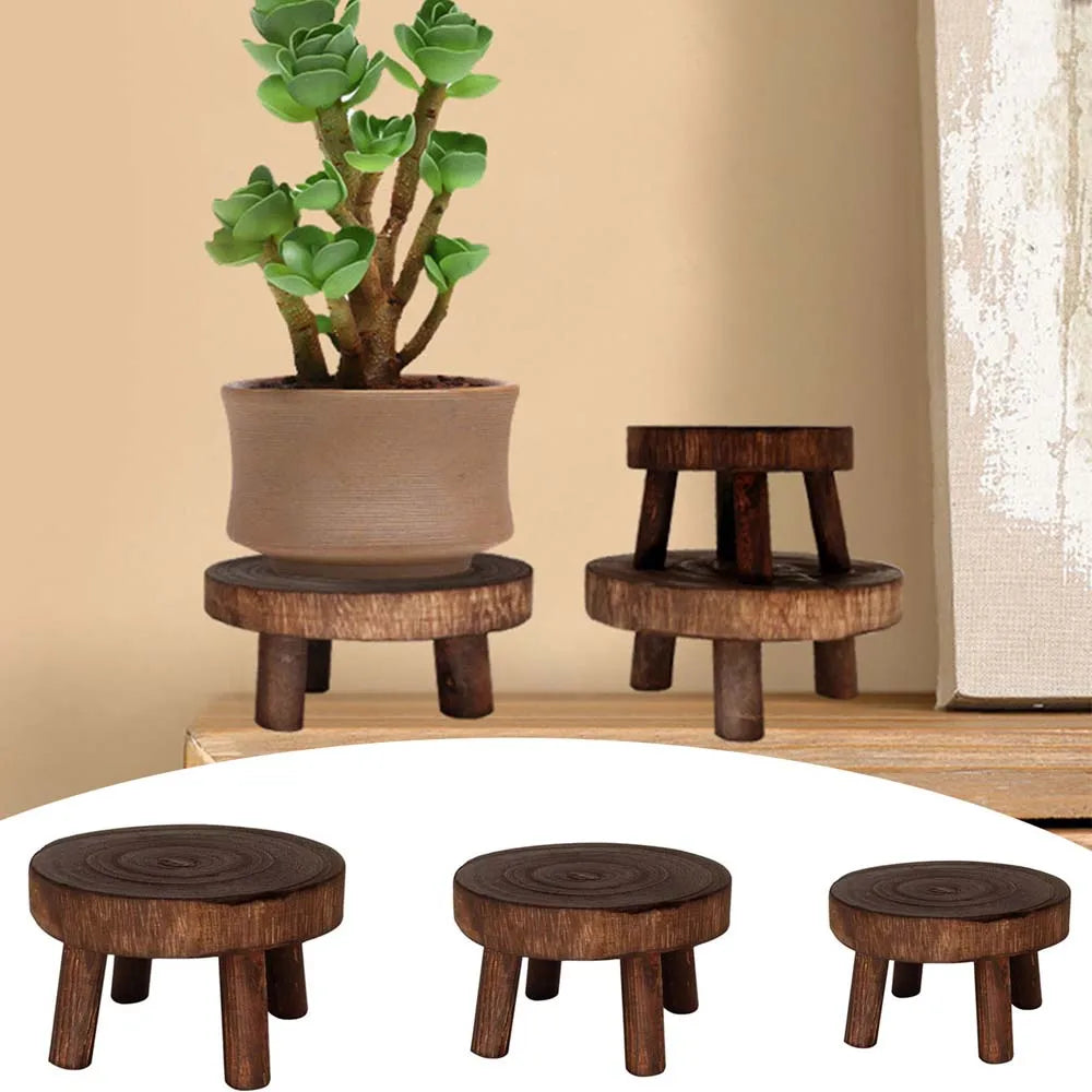 HANDMADE WOOD PLANTS RISER  Durable Plant Stand Shelf Creative Wooden Stool High Quality Succulent Pot Holder For Living Room