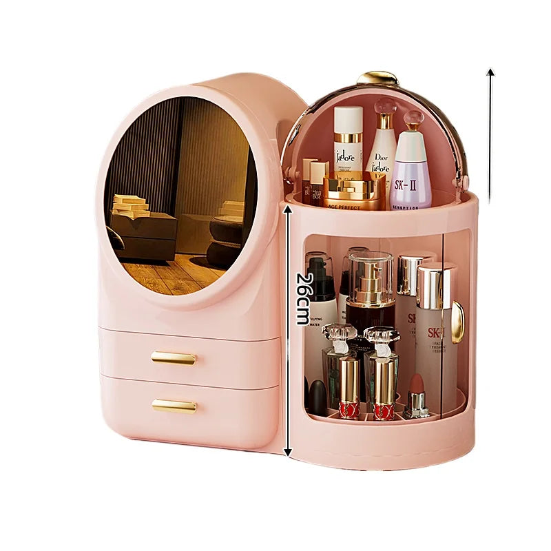handmade Drawer Desktop Makeup Organizer Elegant Dust-proof Cosmetic Storage Box with Large Capacity for Skincare & Mask Organizer