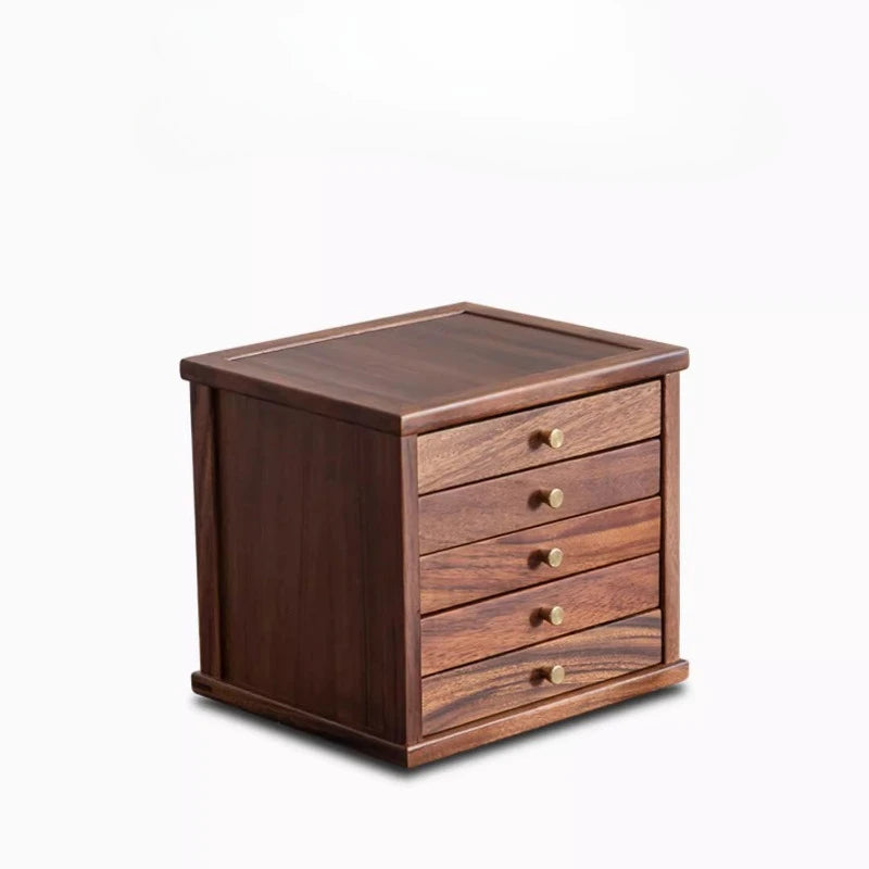 hadnmade 5-Tier Walnut Tea Storage Box Premium Organizer Multi-Layer Wooden Display Case for Home & Shop Collection‌ Box