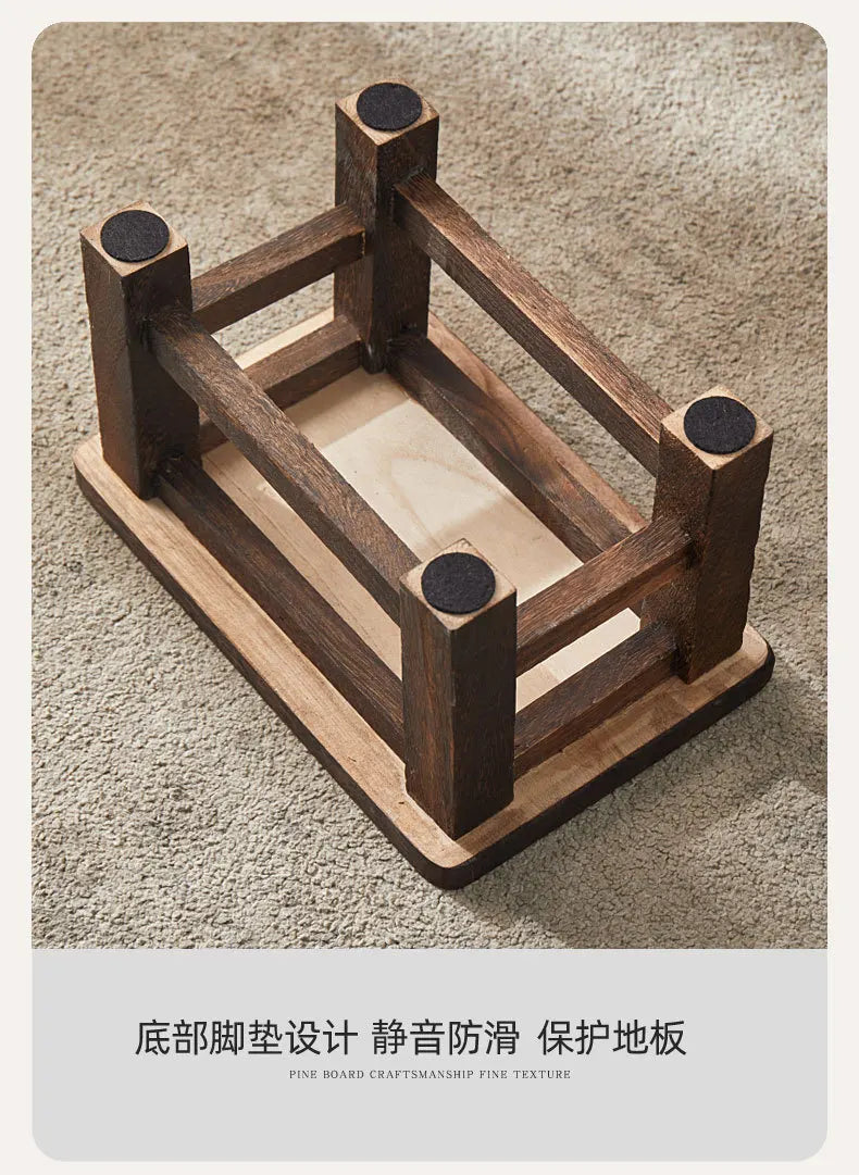 HANDMADE Solid Wood Stool Adult Shoe Changing Stool For Daily Household Kitchen Bathroom Living Room Garden Wooden Step Stool Supplies