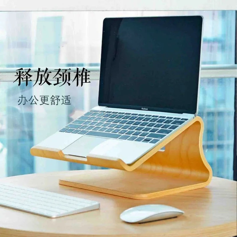 handmade Wooden Laptop Stand Display Custom Laptop Cooling Rack Stand Desktop Storage Soild Wood Ergonomics Laptop Height Increase Stand