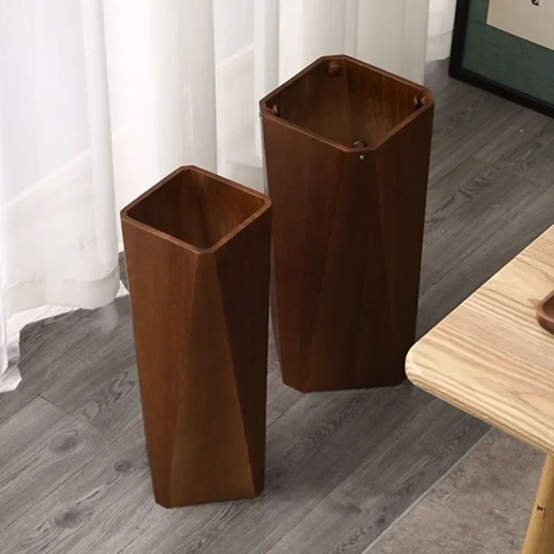 HADNMADE WLANUT UMBRELLA STORAGE CUBE Solid Wood Umbrella Stand Geometric Storage Shelf Simple Entryway Organizer Office Umbrella Holder for Hallway Home Use
