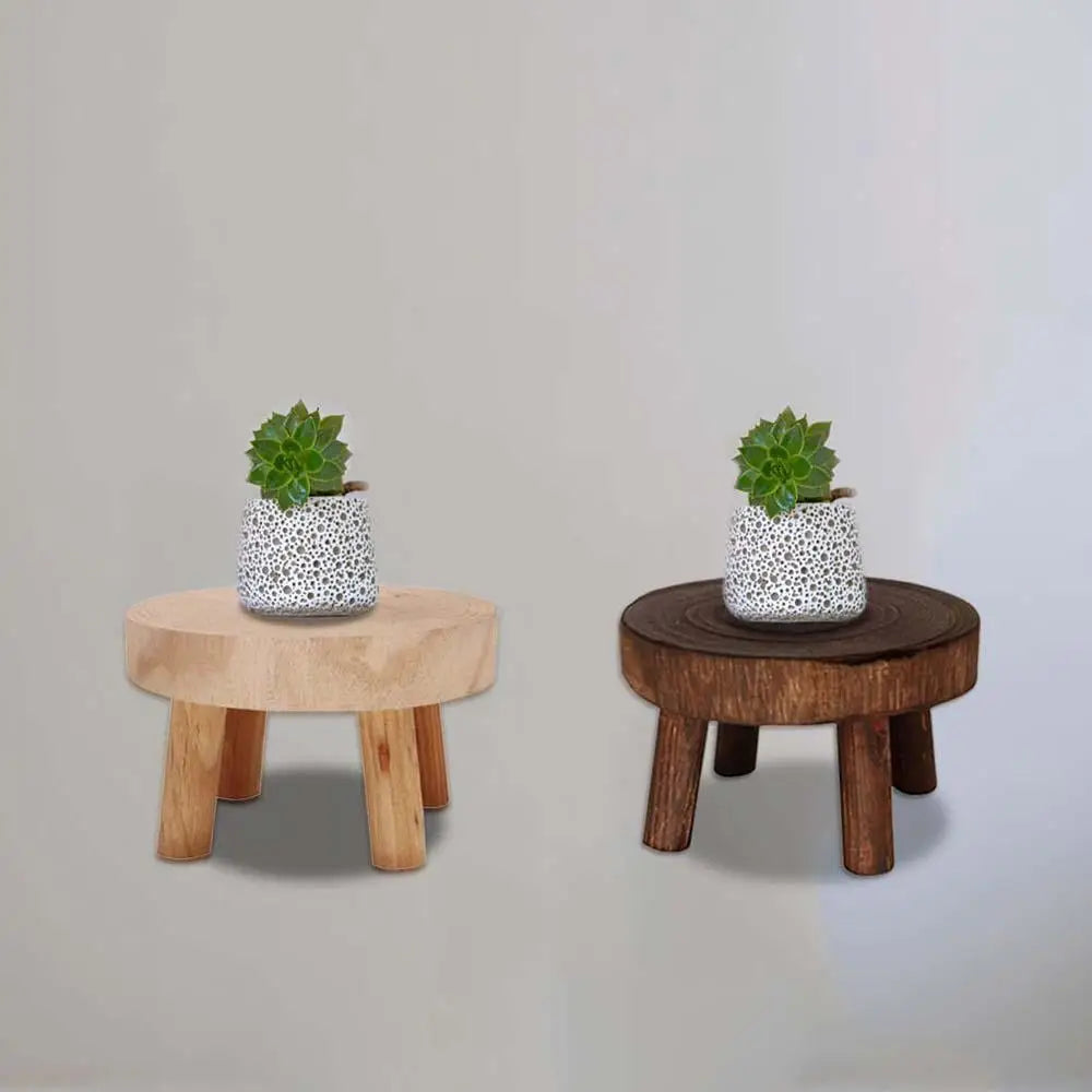 HANDMADE WOOD PLANTS RISER  Durable Plant Stand Shelf Creative Wooden Stool High Quality Succulent Pot Holder For Living Room
