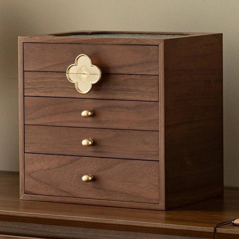 HANDADE WALNUT  Wooden Jewelry Box Large Luxury Necklaces Storage Boxes Transparent Ring Bracelet Display Case Jewellery Organizer Packaging