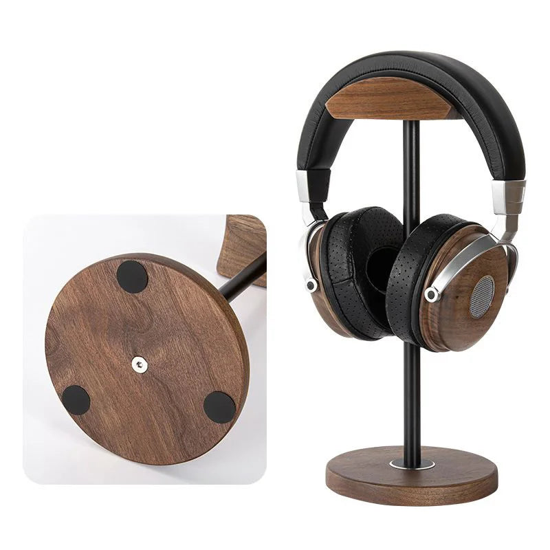 HANDMADE Aluminum Alloy Solid Wood Splicing Headphone Storage Rack Wall Mounted Earphone Display Stand Desktop Headset Storage Bracket