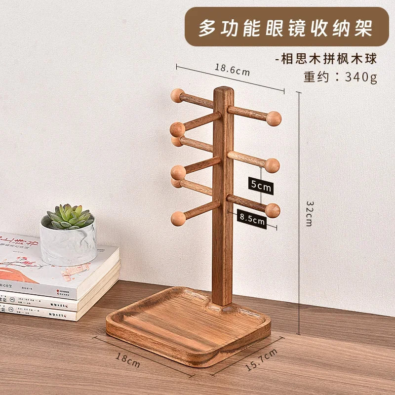 handmade High End Walnut Spectacle Rack Desktop MultiFunctional  Storage Tray MultiLayer Display Shelf Foyer Solid Wood Organize Box